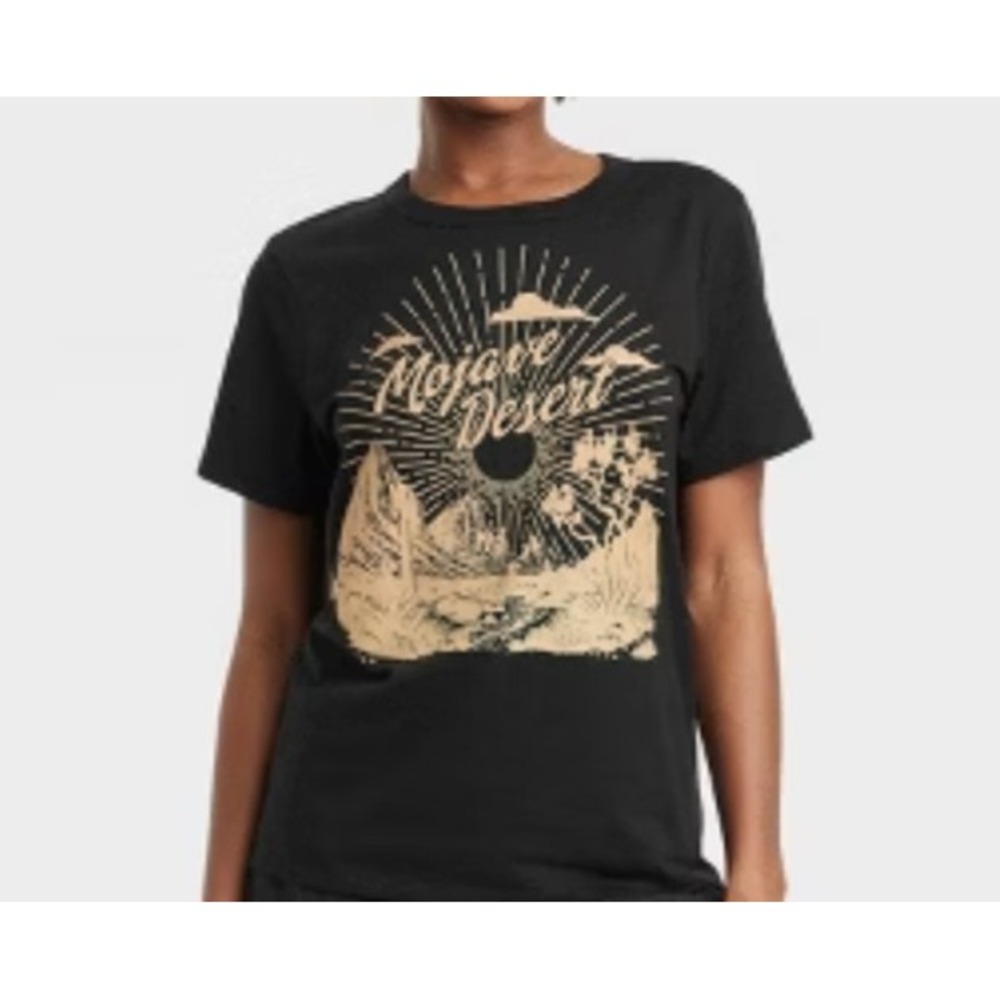 Womens Mojave Desert Short Sleeve Graphic T-Shirt - Black size M